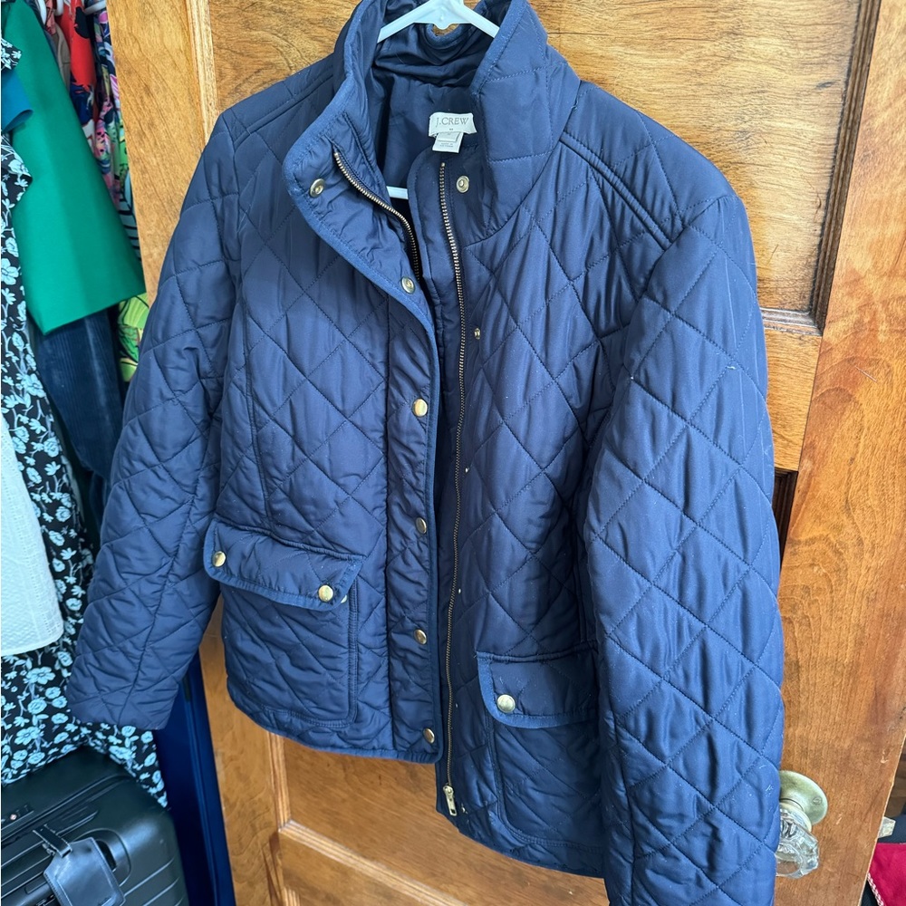 Jcrew quilted navy jacket size M